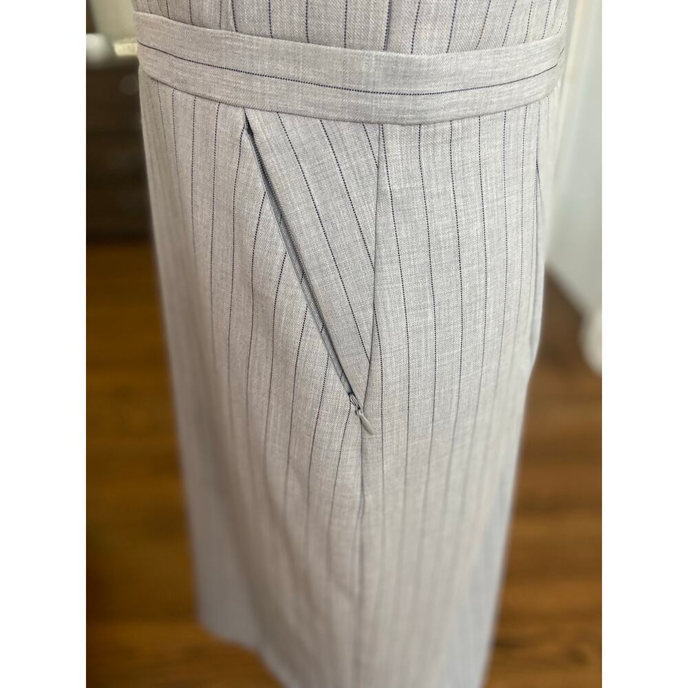 Ann Taylor gray pinstripe sleeveless business dress - Picture 5 of 12